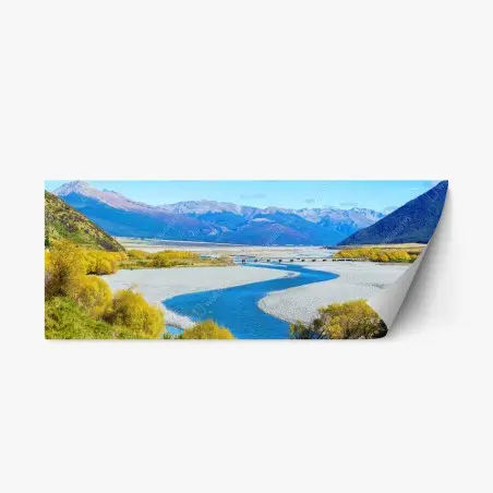 Pegatina reposicionable paisaje otoñal en Arthur's Pass, Nueva Zelanda – Pixers®