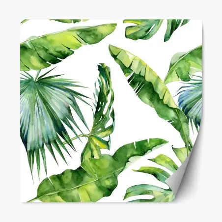 Pegatina reposicionable diseño botánico tropical en acuarela – Pixers®