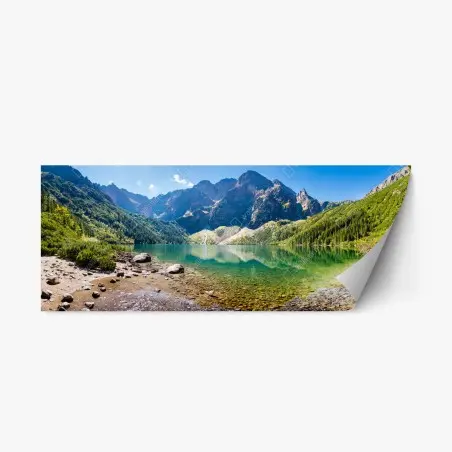Pegatina reposicionable serenidad en el lago de montaña cristalino – Pixers®