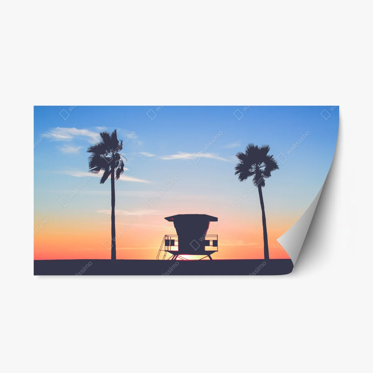 Pegatina reposicionable puesta de sol en la playa con torre de salvavidas – Pixers® Pegatina reposicionable puesta de sol en la playa con torre de salvavidas – Pixers®
