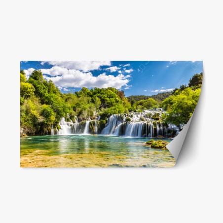 Pegatina reposicionable panorámica de la cascada Skradinski Buk, Croacia – Pixers®