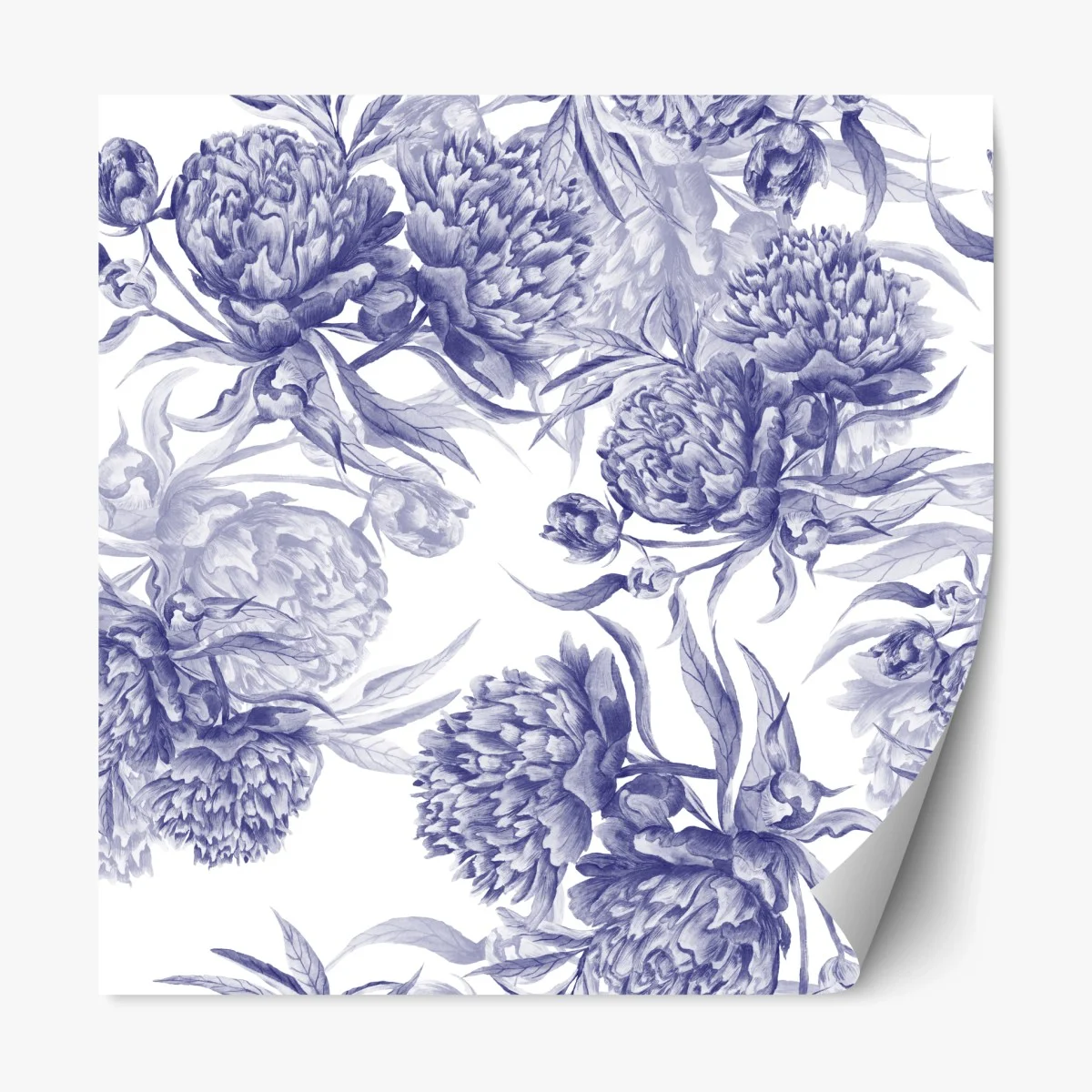 Pegatina reposicionable estampado de peonías en tinta azul – Pixers® Pegatina reposicionable estampado de peonías en tinta azul – Pixers®