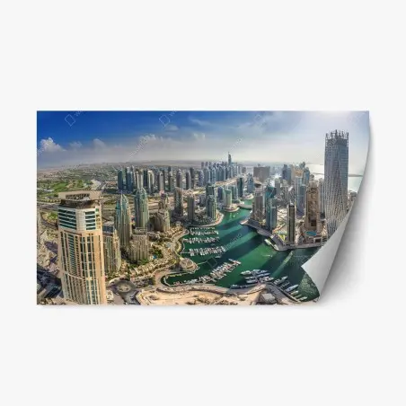 Pegatina reposicionable panorama urbano de Dubai Marina – Pixers®