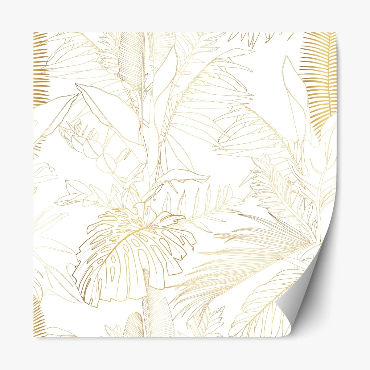 Pegatina reposicionable diseño botánico dorado sobre blanco – Pixers® Pegatina reposicionable diseño botánico dorado sobre blanco – Pixers®