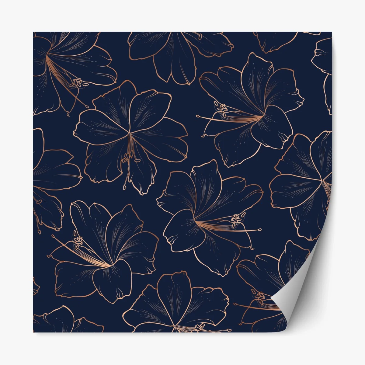 Pegatina reposicionable diseño floral noche azul con contornos dorados – Pixers® Pegatina reposicionable diseño floral noche azul con contornos dorados – Pixers®
