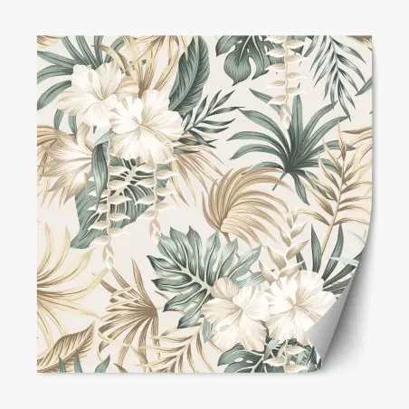 Pegatina reposicionable diseño botánico tropical en tonos neutros – Pixers®