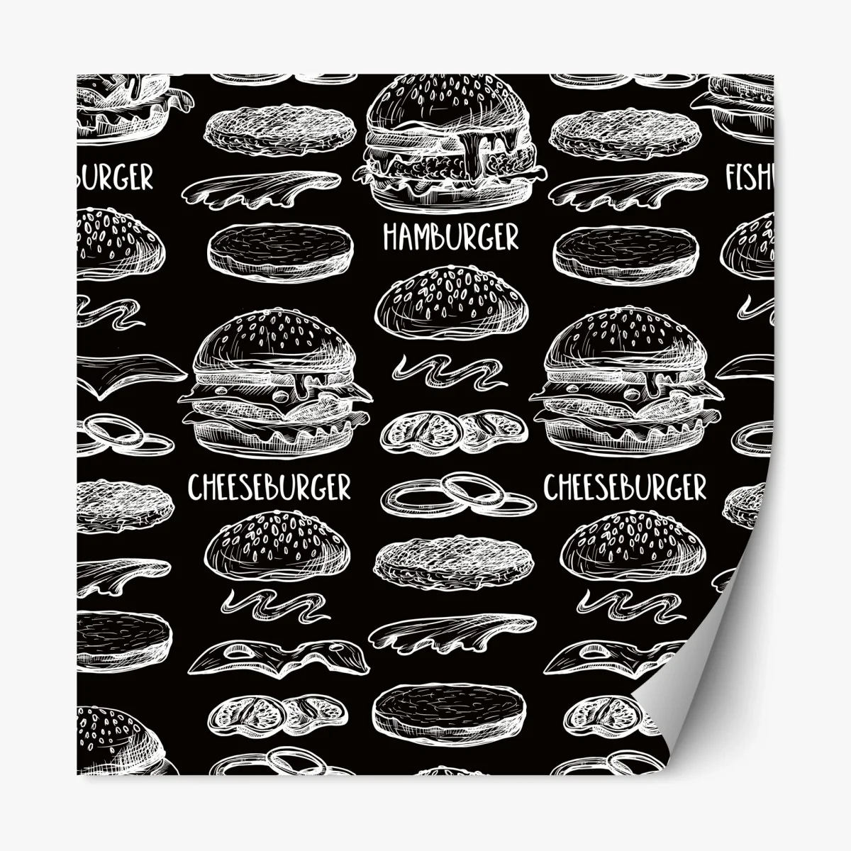Pegatina reposicionable patrón de hamburguesas estilo pizarra – Pixers® Pegatina reposicionable patrón de hamburguesas estilo pizarra – Pixers®