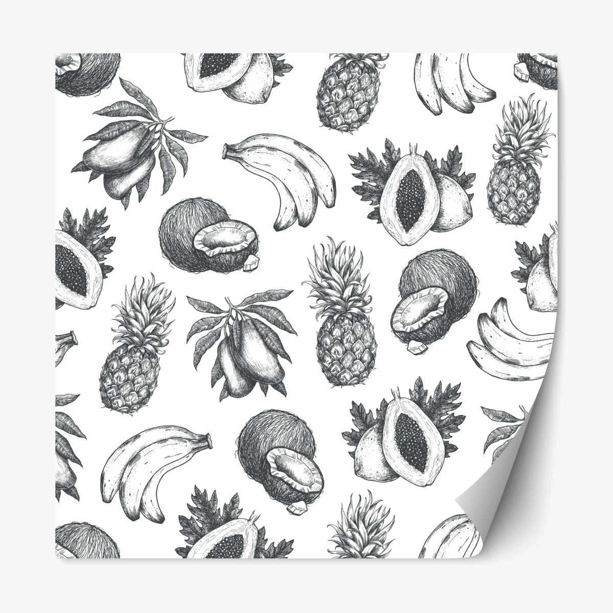 Pegatina reposicionable patrón de frutas tropicales en estilo boceto – Pixers® Pegatina reposicionable patrón de frutas tropicales en estilo boceto – Pixers®