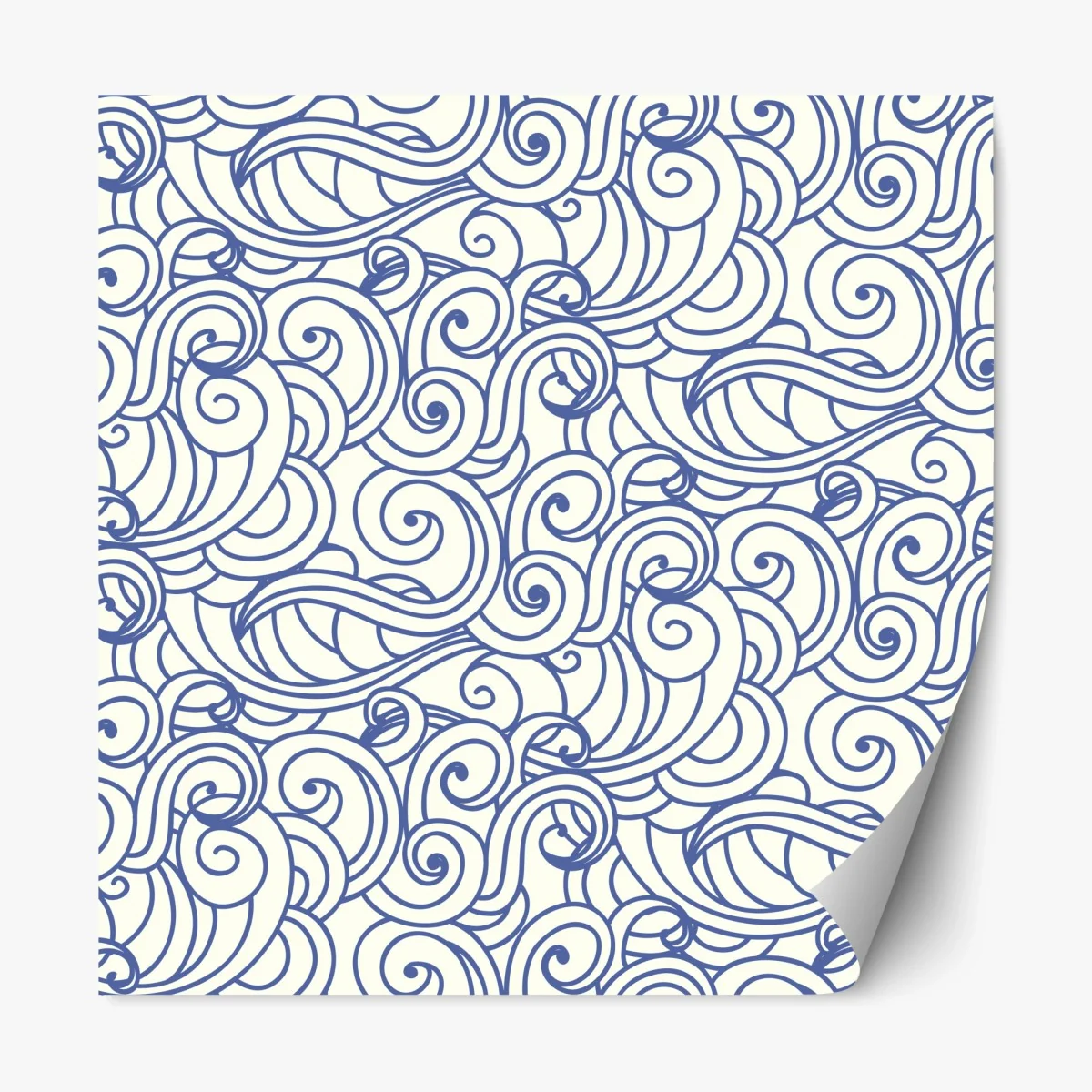 Pegatina reposicionable patrón de olas ornamentales en azul – Pixers® Pegatina reposicionable patrón de olas ornamentales en azul – Pixers®