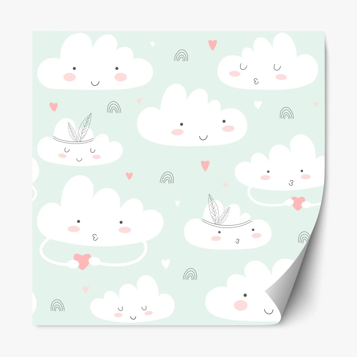 Pegatina reposicionable nubes sonrientes en tonos pastel – Pixers® Pegatina reposicionable nubes sonrientes en tonos pastel – Pixers®