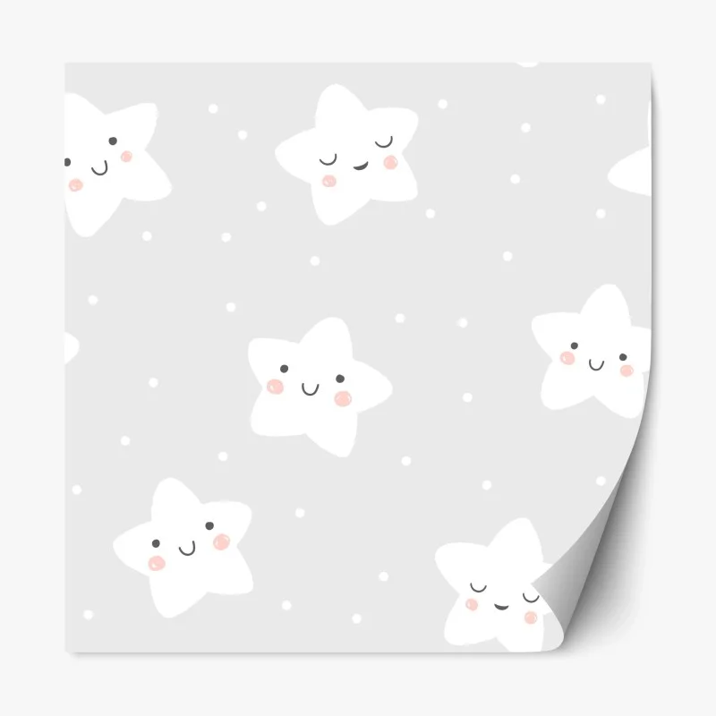 Pegatina reposicionable estampado de estrellas sonrientes para cuarto infantil