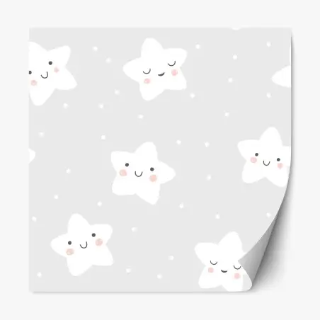 Pegatina reposicionable estampado de estrellas sonrientes para cuarto infantil – Pixers®