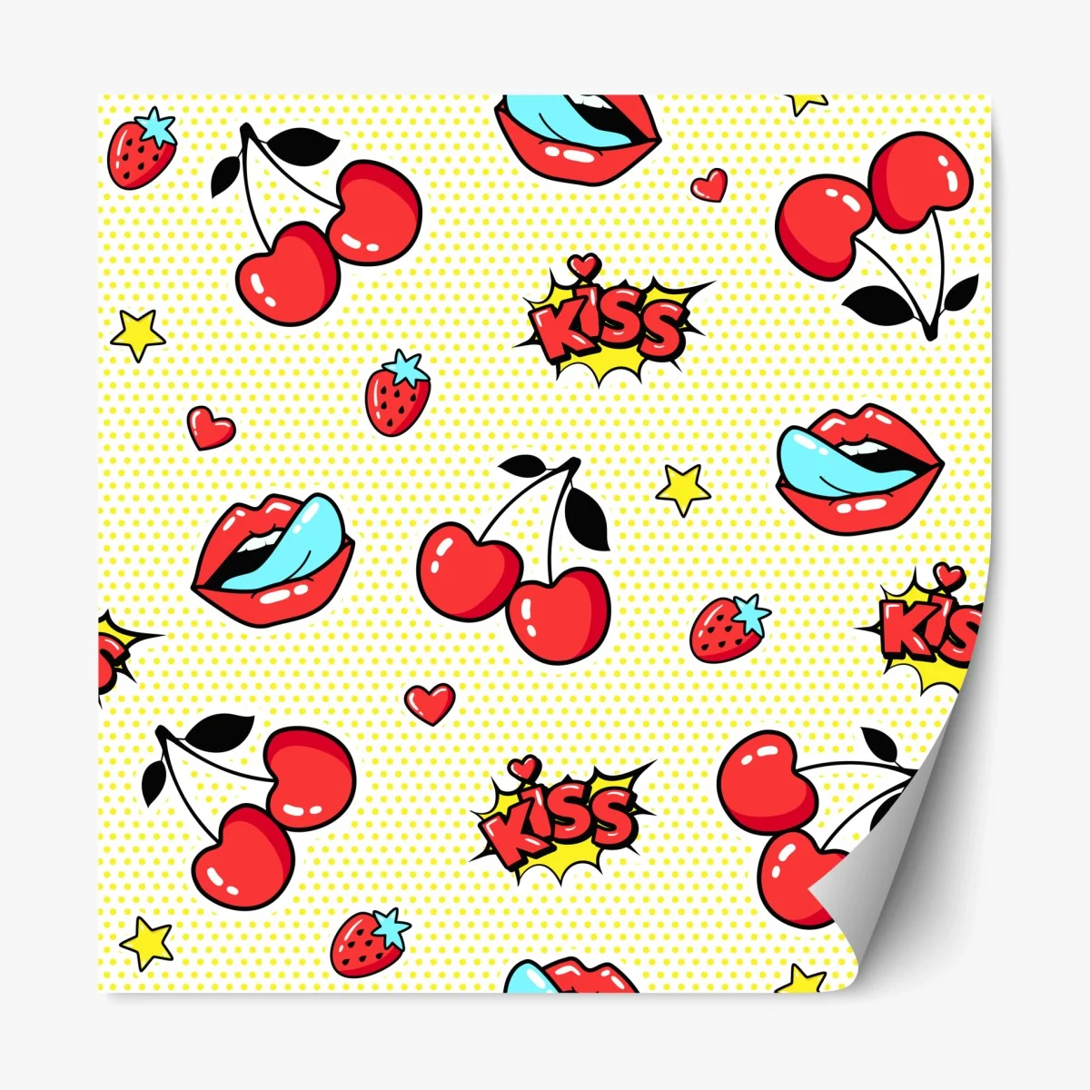 Pegatina reposicionable diseño pop art con cerezas y labios – Pixers® Pegatina reposicionable diseño pop art con cerezas y labios – Pixers®