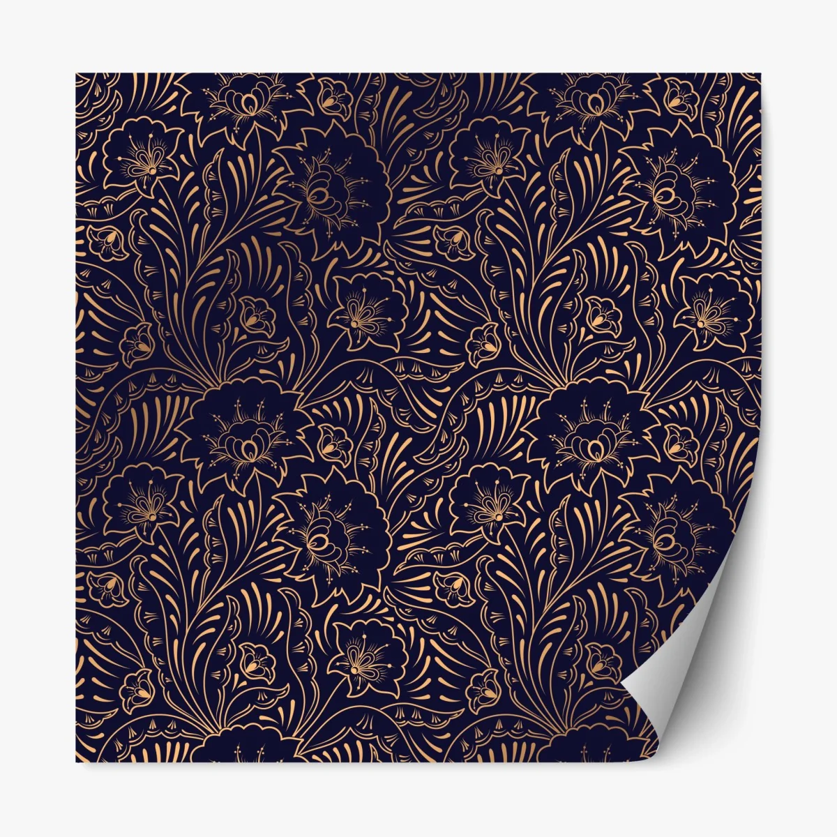 Pegatina reposicionable diseño floral dorado sobre fondo azul marino – Pixers® Pegatina reposicionable diseño floral dorado sobre fondo azul marino – Pixers®