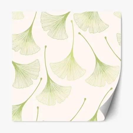 Pegatina reposicionable patrón botánico de hojas de ginkgo – Pixers®