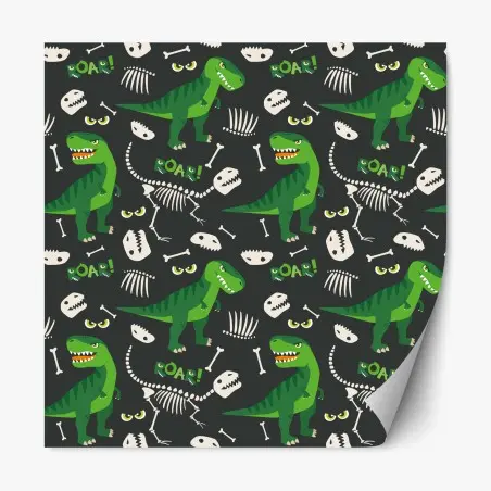 Pegatina reposicionable dinosaurios jurásicos en patrón divertido – Pixers®