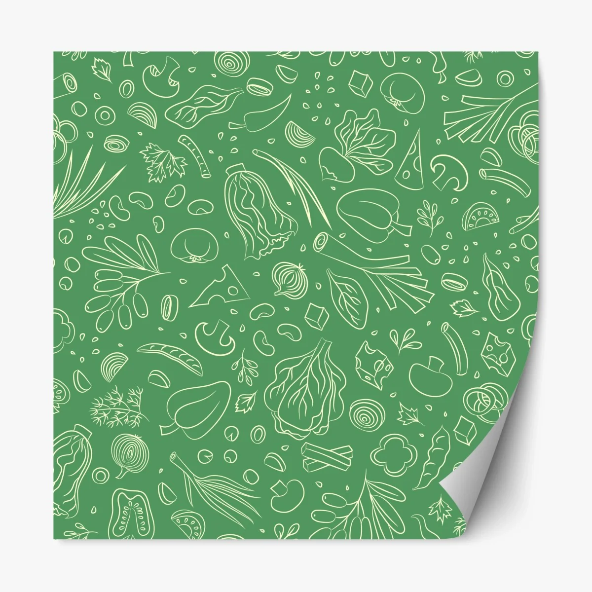Pegatina reposicionable diseño de verduras ilustradas sobre fondo verde – Pixers® Pegatina reposicionable diseño de verduras ilustradas sobre fondo verde – Pixers®
