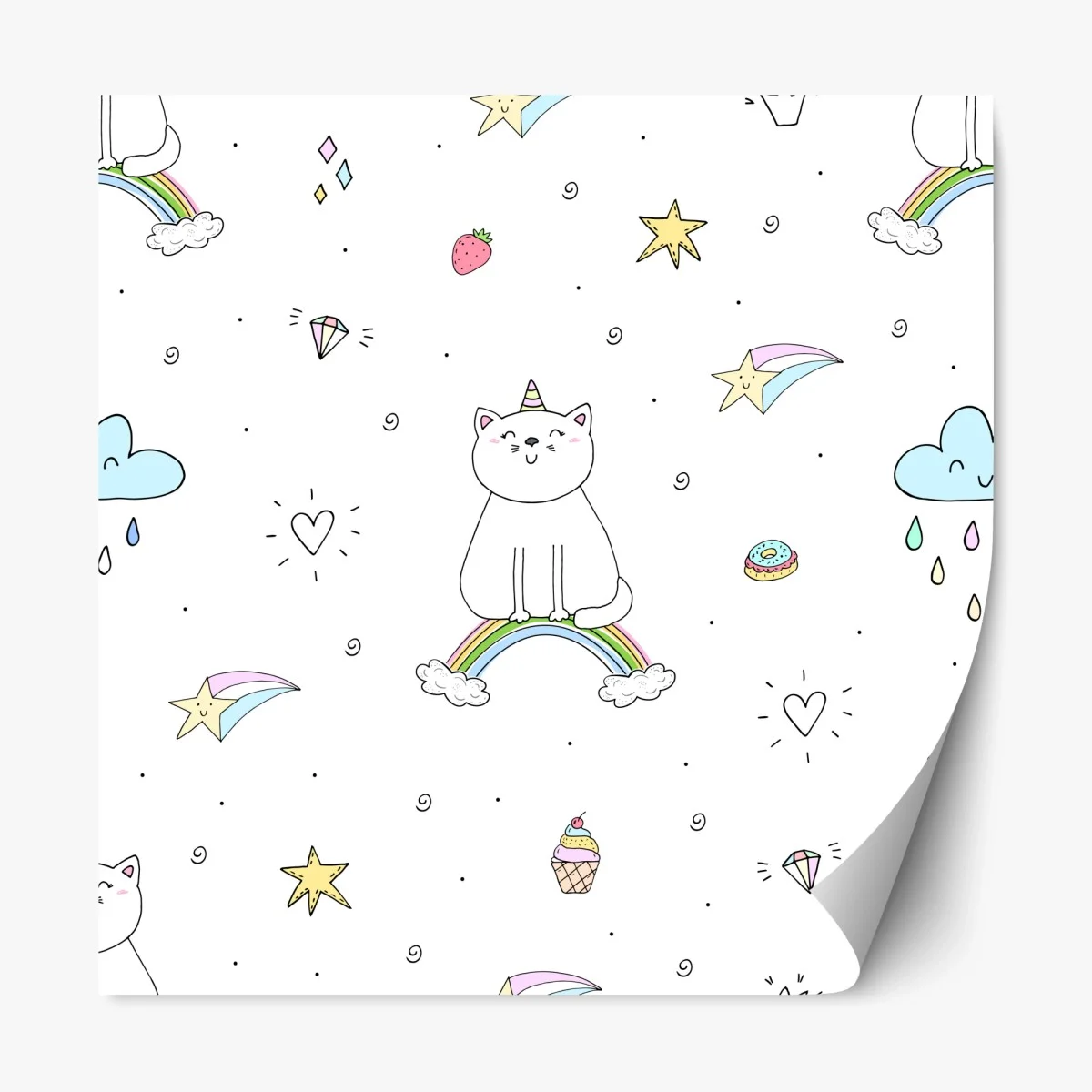 Pegatina reposicionable patrón de gatos unicornio y arcoíris en estilo kawaii – Pixers® Pegatina reposicionable patrón de gatos unicornio y arcoíris en estilo kawaii – Pixers®