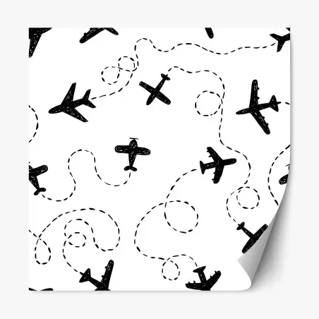 Pegatina reposicionable patrón de aviones en vuelo – Pixers®