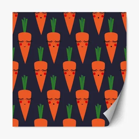 Pegatina reposicionable patrón de zanahorias con caritas – Pixers®