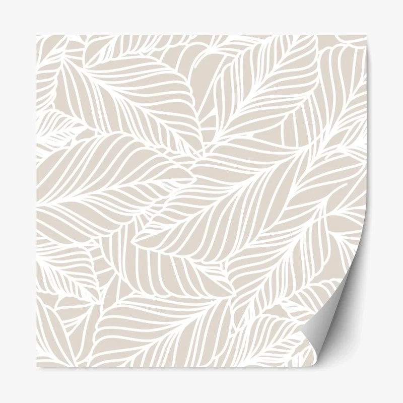 Pegatina reposicionable diseño botánico minimalista en tonos beige