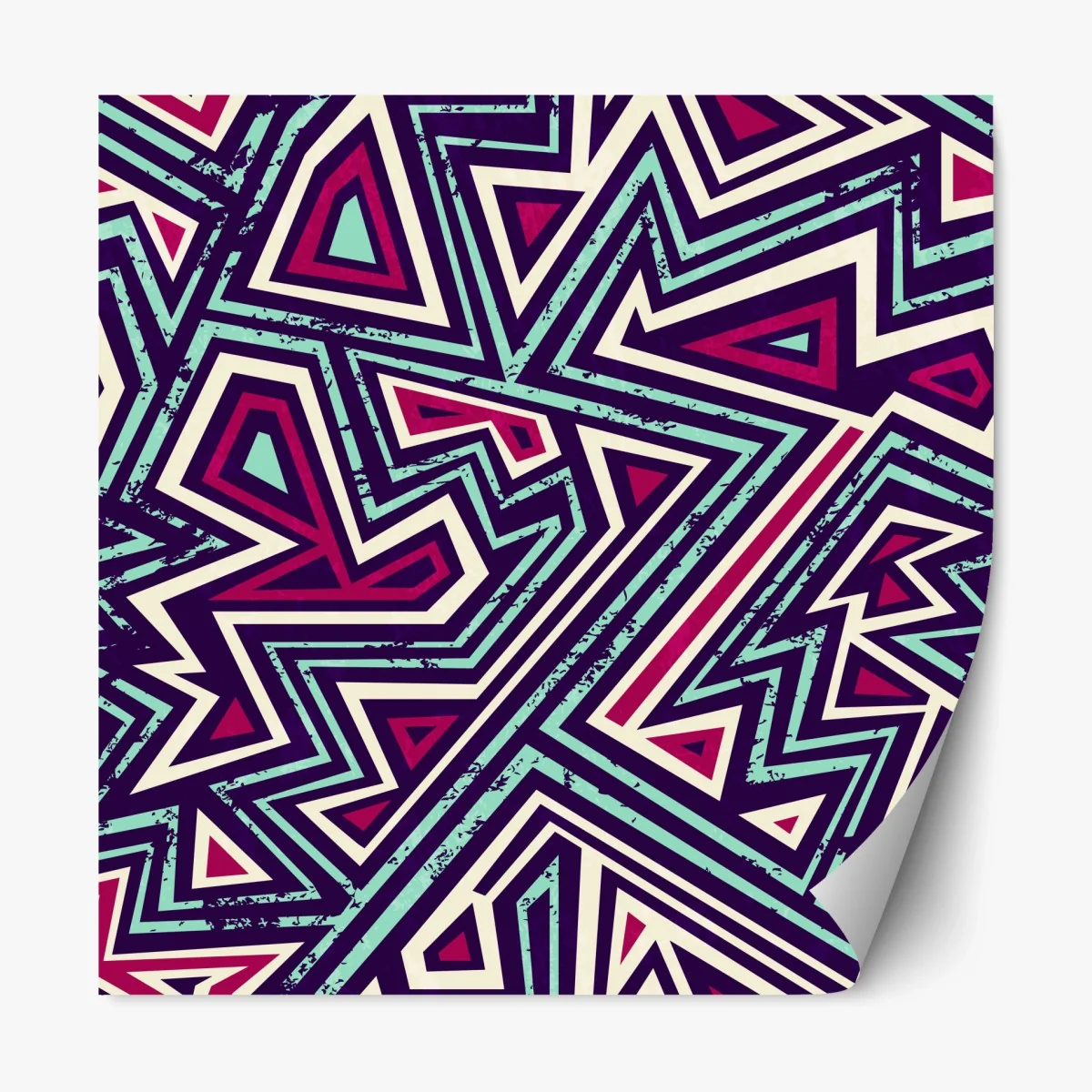 Pegatina reposicionable patrón geométrico vibrante en tonos turquesa y magenta – Pixers® Pegatina reposicionable patrón geométrico vibrante en tonos turquesa y magenta – Pixers®