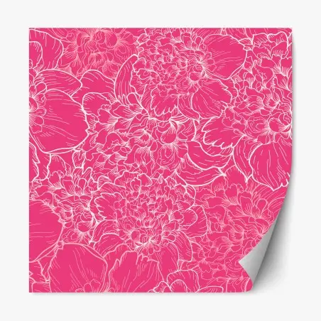 Pegatina reposicionable estampado floral rosa vibrante – Pixers®