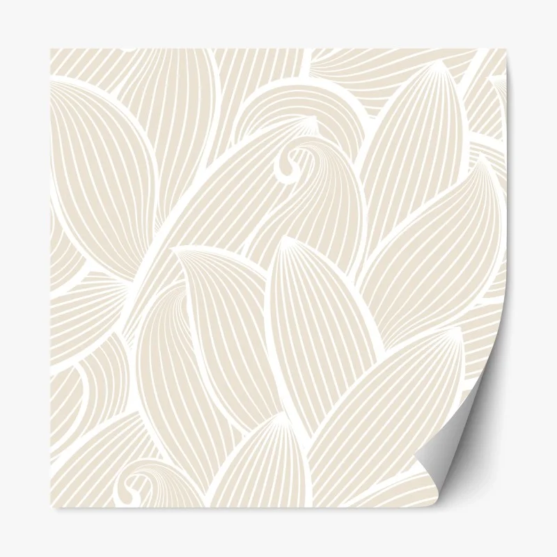 Pegatina reposicionable diseño floral minimalista en tonos beige