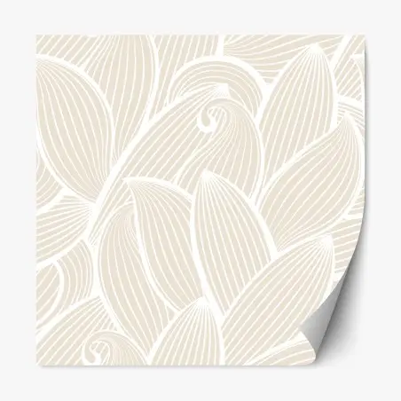 Pegatina reposicionable diseño floral minimalista en tonos beige – Pixers®