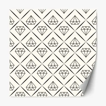 Pegatina reposicionable patrón geométrico de diamantes minimalista y elegante – Pixers®