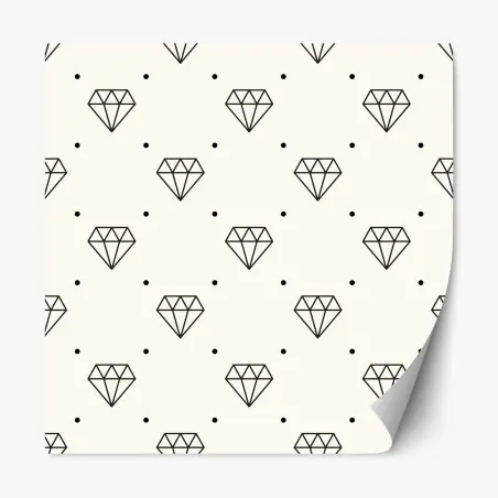 Pegatina reposicionable patrón minimalista de diamantes en tonos neutros – Pixers®