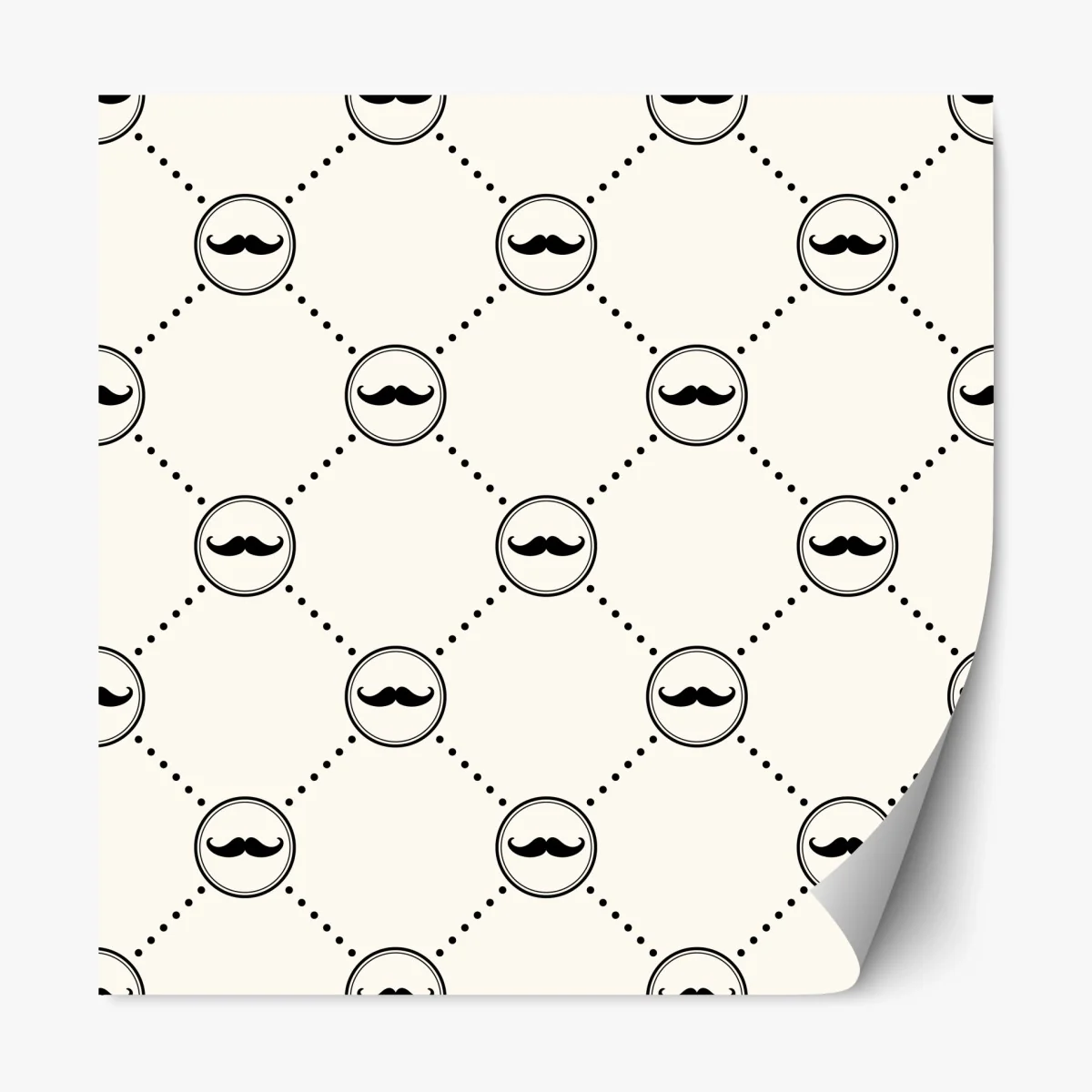 Pegatina reposicionable diseño retro de bigotes en patrón geométrico – Pixers® Pegatina reposicionable diseño retro de bigotes en patrón geométrico – Pixers®