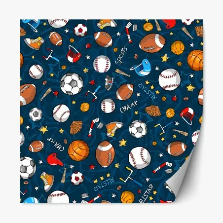 Pegatina reposicionable patrón deportivo colorido para niños – Pixers®