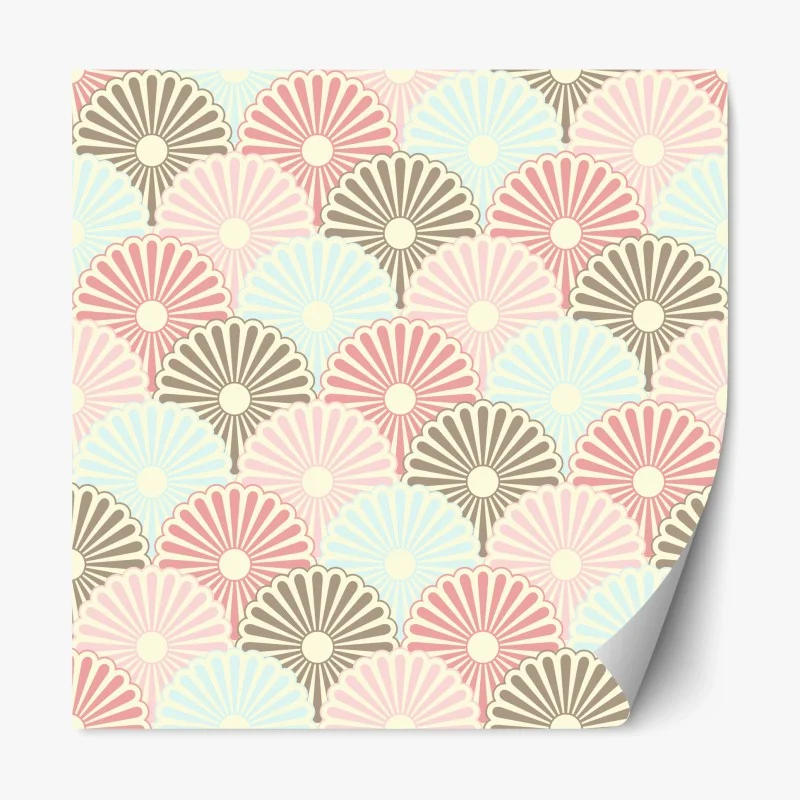 Pegatina reposicionable diseño floral retro en tonos pastel