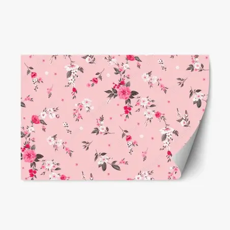Pegatina reposicionable estampado floral rosa delicado – Pixers®