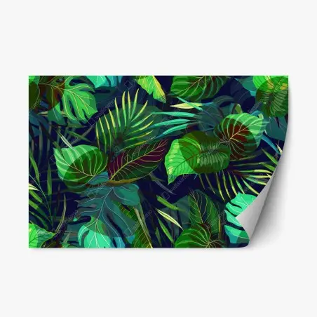 Pegatina reposicionable follaje tropical en tonos verdes – Pixers®