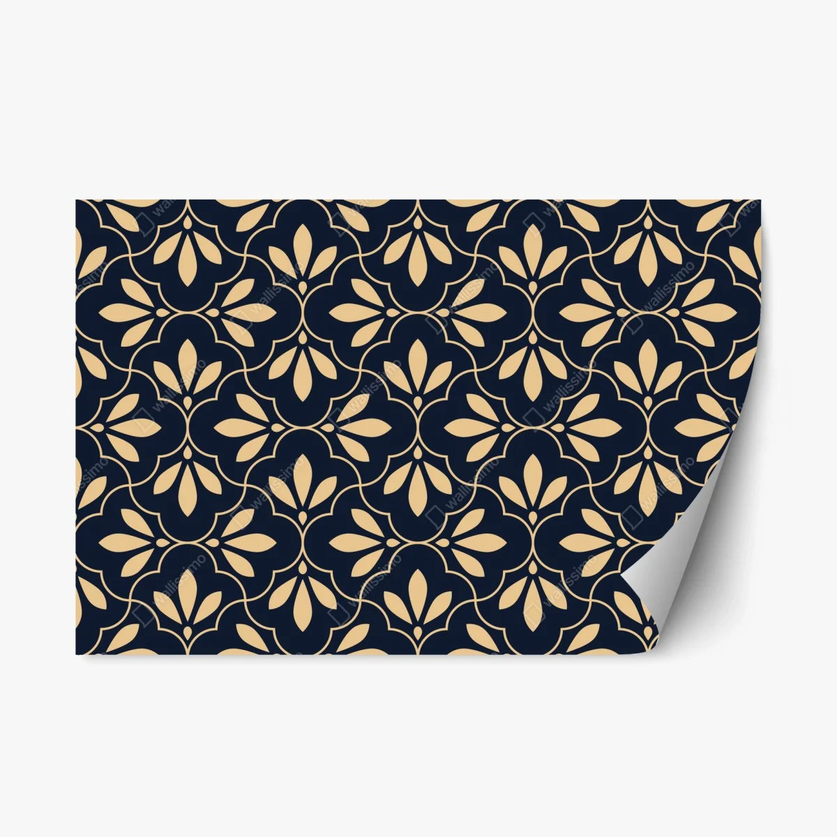 Pegatina reposicionable patrón floral geométrico en azul marino y beige – Pixers® Pegatina reposicionable patrón floral geométrico en azul marino y beige – Pixers®