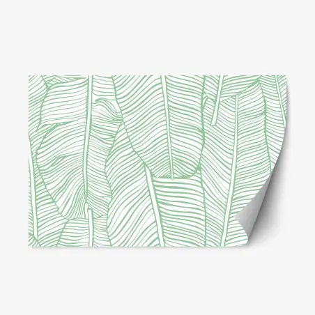 Pegatina reposicionable patrón de hojas tropicales en verde menta – Pixers®