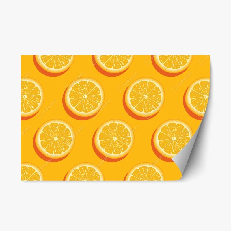 Pegatina reposicionable patrón cítrico de rodajas de naranja