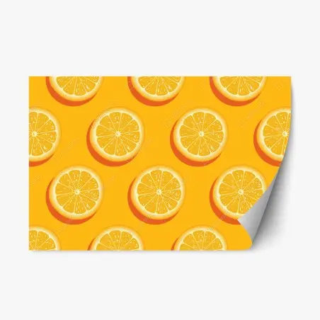 Pegatina reposicionable patrón cítrico de rodajas de naranja – Pixers®