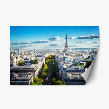 Pegatina reposicionable vistas panorámicas de la Torre Eiffel en París – Pixers®