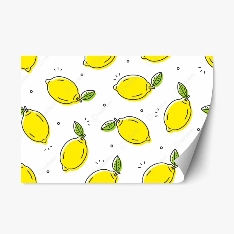 Pegatina reposicionable patrón de limones vibrante y minimalista