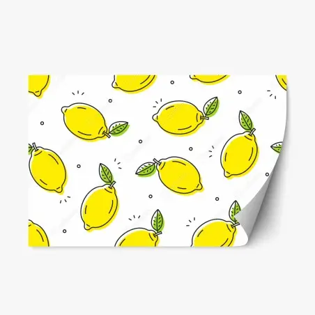 Pegatina reposicionable patrón de limones vibrante y minimalista – Pixers®