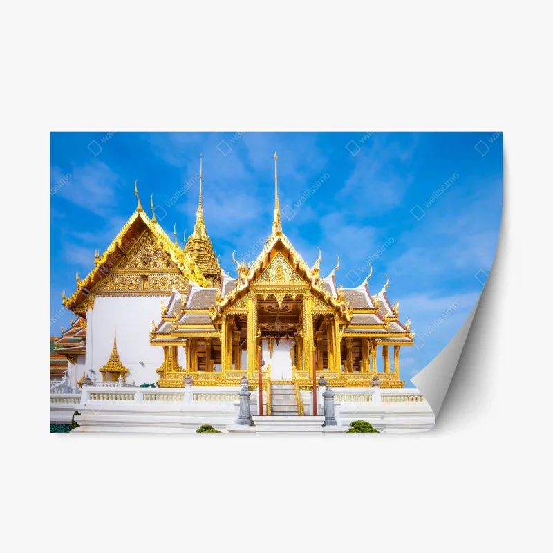 Pegatina reposicionable templo dorado del Gran Palacio de Bangkok