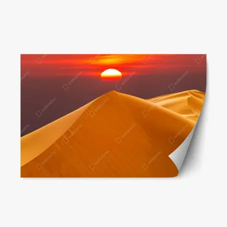 Pegatina reposicionable puesta de sol sobre dunas doradas – Pixers®