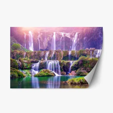Pegatina reposicionable paisaje de cascadas de Jiulong en Luoping, China – Pixers®