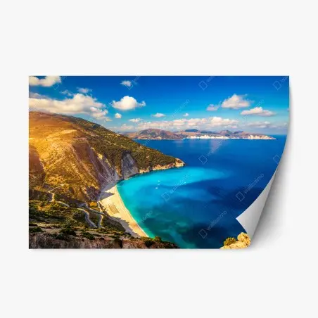Pegatina reposicionable brisa de Myrtos, paisaje de Kefalonia – Pixers®
