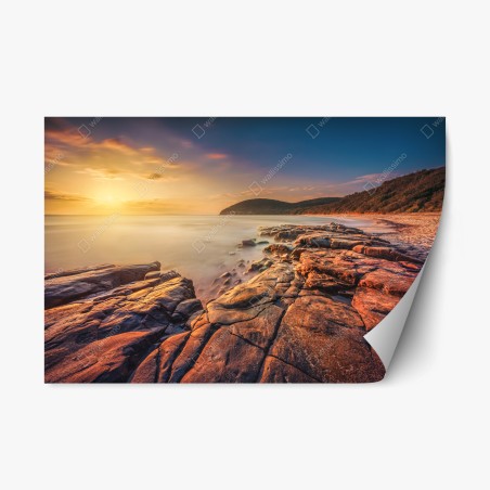 Pegatina reposicionable puesta de sol en Cala Violina, Toscana – Pixers®