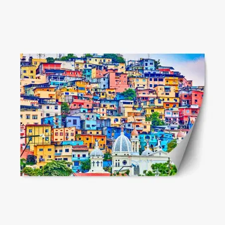 Pegatina reposicionable colores del cerro Santa Ana, Guayaquil – Pixers®