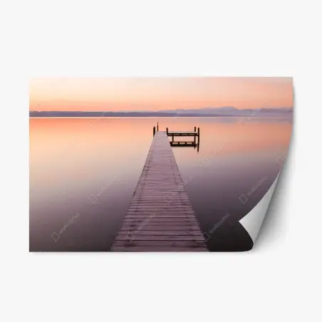 Pegatina reposicionable muelle hacia la calma al amanecer – Pixers®